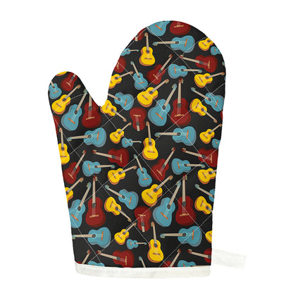 Colorful Guitar Pattern Print Single Oven Mitt