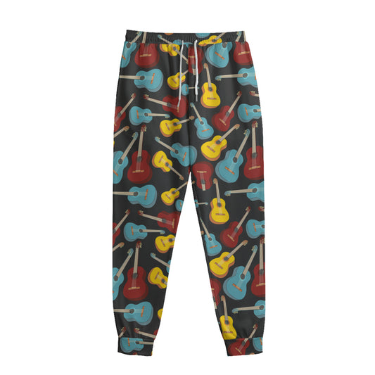 Colorful Guitar Pattern Print Sweatpants