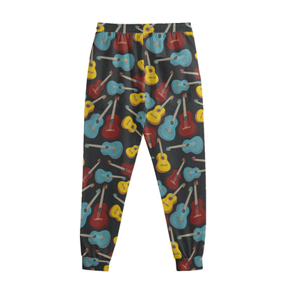 Colorful Guitar Pattern Print Sweatpants