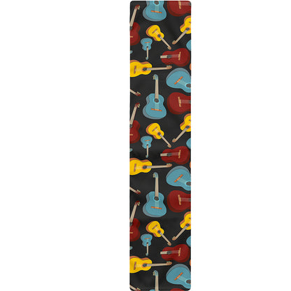 Colorful Guitar Pattern Print Table Runner