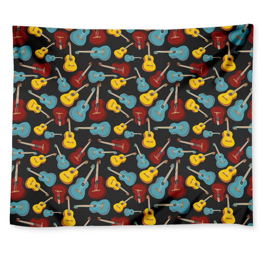 Colorful Guitar Pattern Print Tapestry