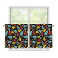 Colorful Guitar Pattern Print Tier Curtains