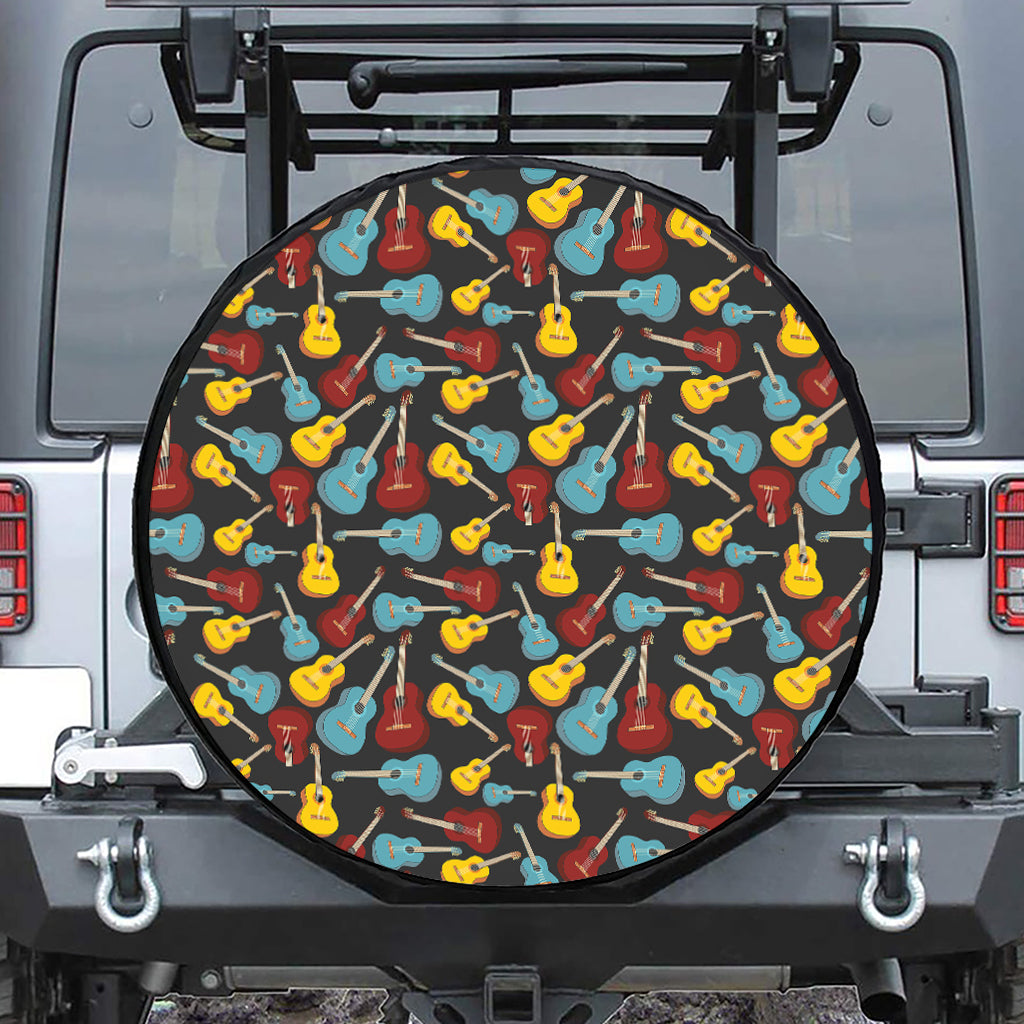 Colorful Guitar Pattern Print Tire Cover