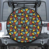 Colorful Guitar Pattern Print Tire Cover With Camera Hole