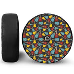 Colorful Guitar Pattern Print Tire Cover With Camera Hole