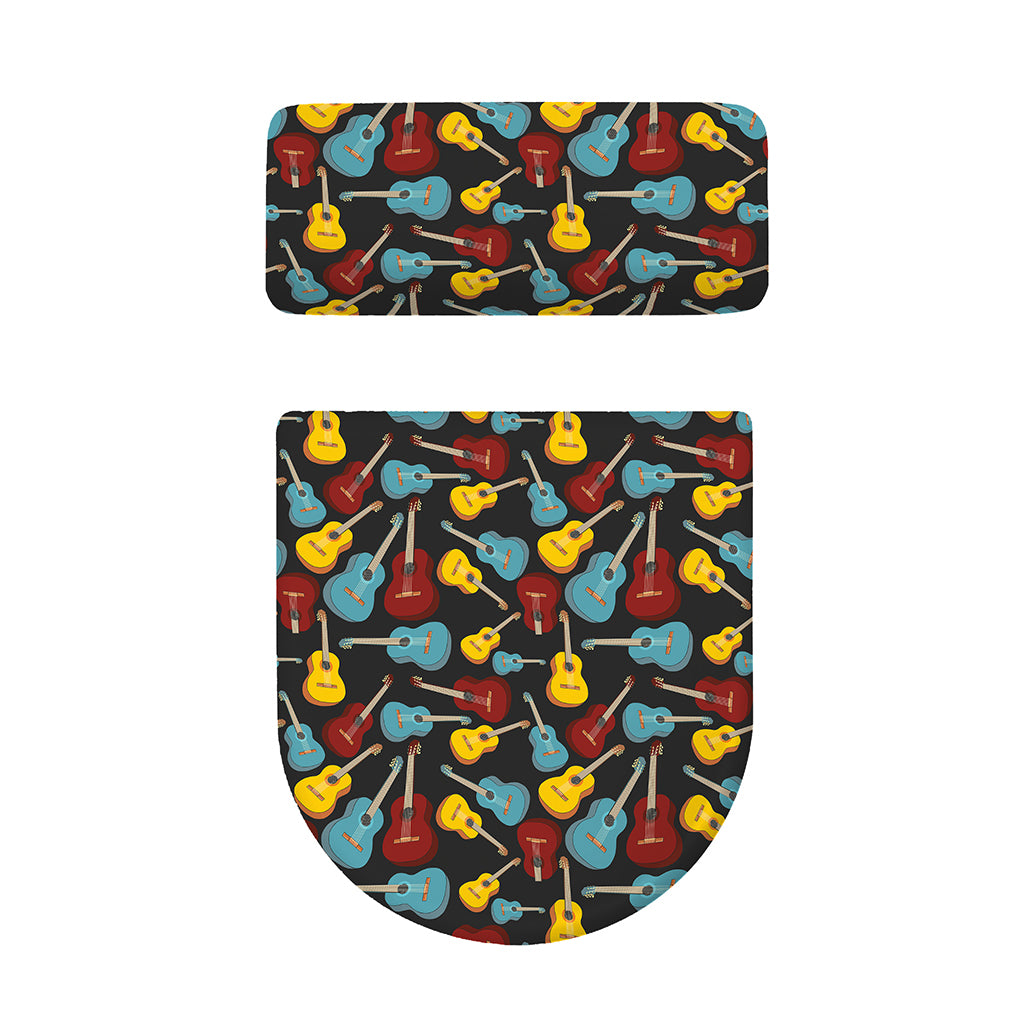 Colorful Guitar Pattern Print Toilet Lid And Tank Cover Set