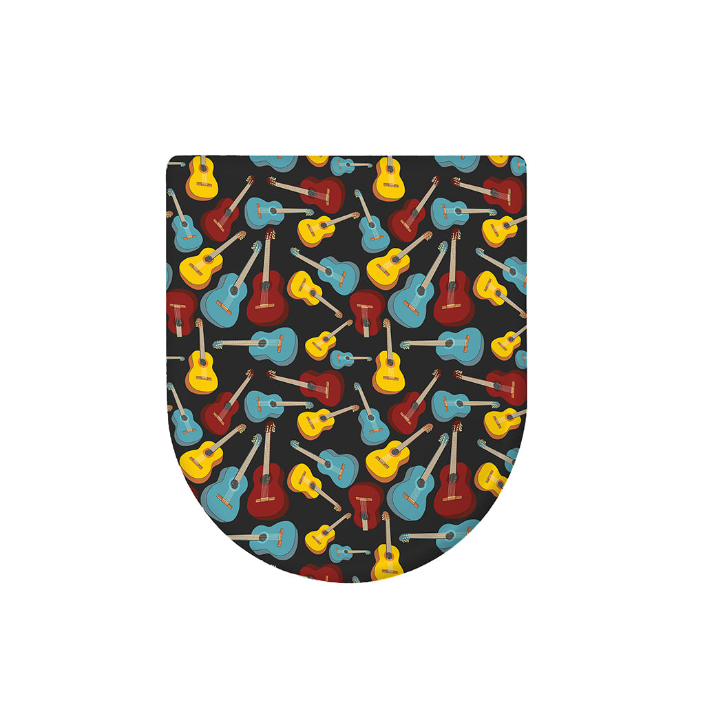 Colorful Guitar Pattern Print Toilet Lid Cover
