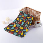 Colorful Guitar Pattern Print Towel