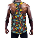 Colorful Guitar Pattern Print Training Tank Top