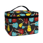 Colorful Guitar Pattern Print Travel Makeup Bag