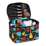 Colorful Guitar Pattern Print Travel Makeup Bag