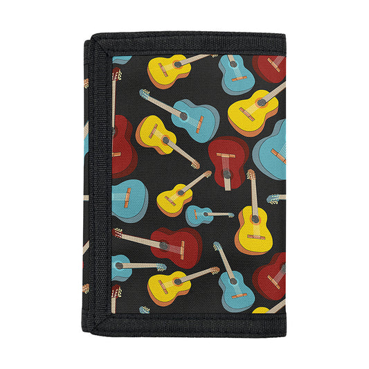 Colorful Guitar Pattern Print Trifold Wallet