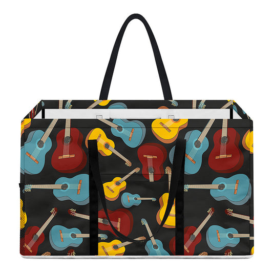 Colorful Guitar Pattern Print Utility Tote Bag