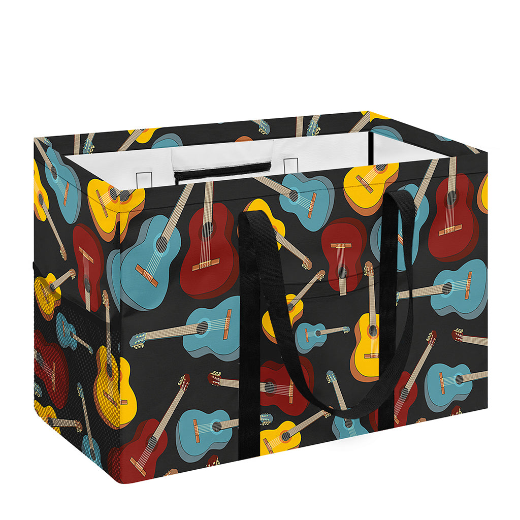 Colorful Guitar Pattern Print Utility Tote Bag
