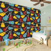 Colorful Guitar Pattern Print Wall Sticker