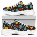 Colorful Guitar Pattern Print White Chunky Shoes
