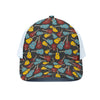 Colorful Guitar Pattern Print White Mesh Trucker Cap