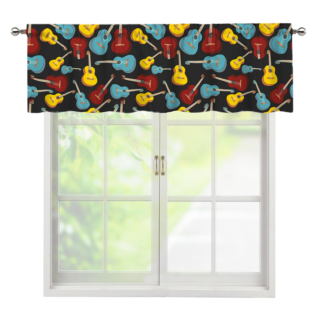 Colorful Guitar Pattern Print Window Valance