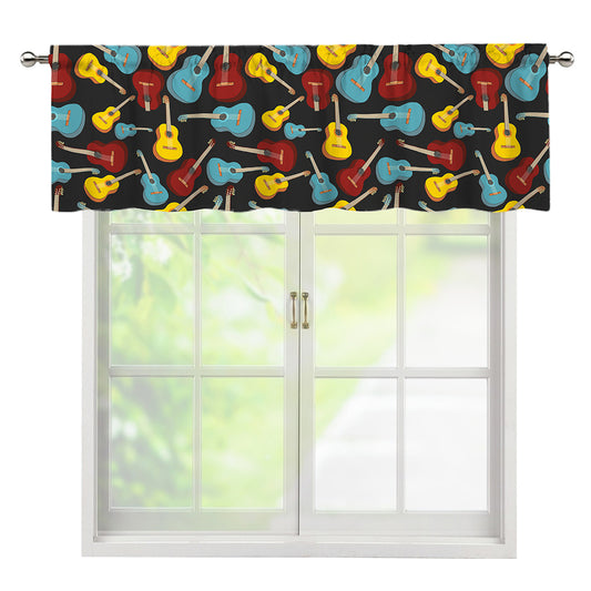 Colorful Guitar Pattern Print Window Valance