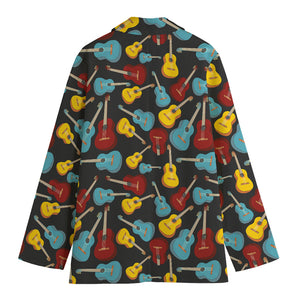 Colorful Guitar Pattern Print Women's Blazer