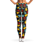 Colorful Guitar Pattern Print Women's Leggings