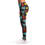 Colorful Guitar Pattern Print Women's Leggings