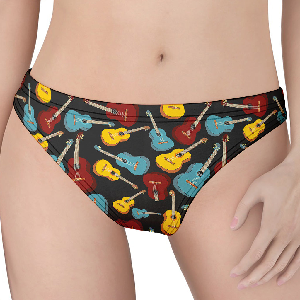 Colorful Guitar Pattern Print Women's Thong