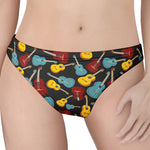 Colorful Guitar Pattern Print Women's Thong