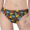 Colorful Guitar Pattern Print Women's Thong