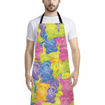 Colorful Gummy Bear Print Bib Apron With Pocket