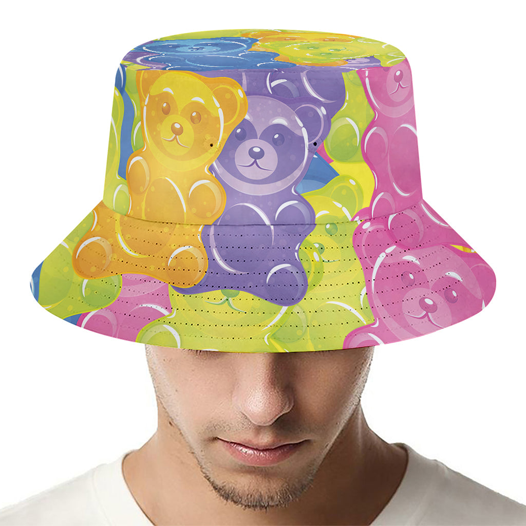 Colorful Gummy Bear Print Bucket Hat