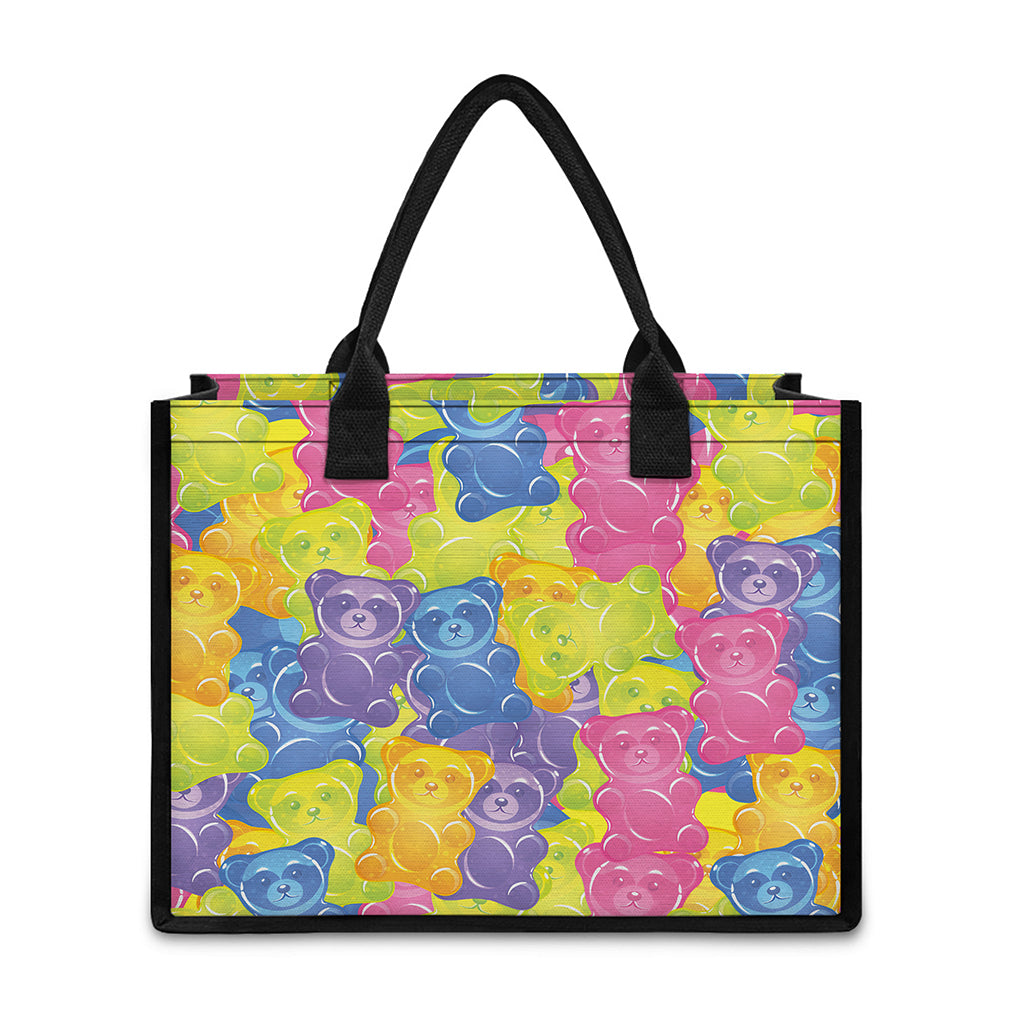 Colorful Gummy Bear Print Canvas Tote Bag