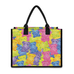 Colorful Gummy Bear Print Canvas Tote Bag