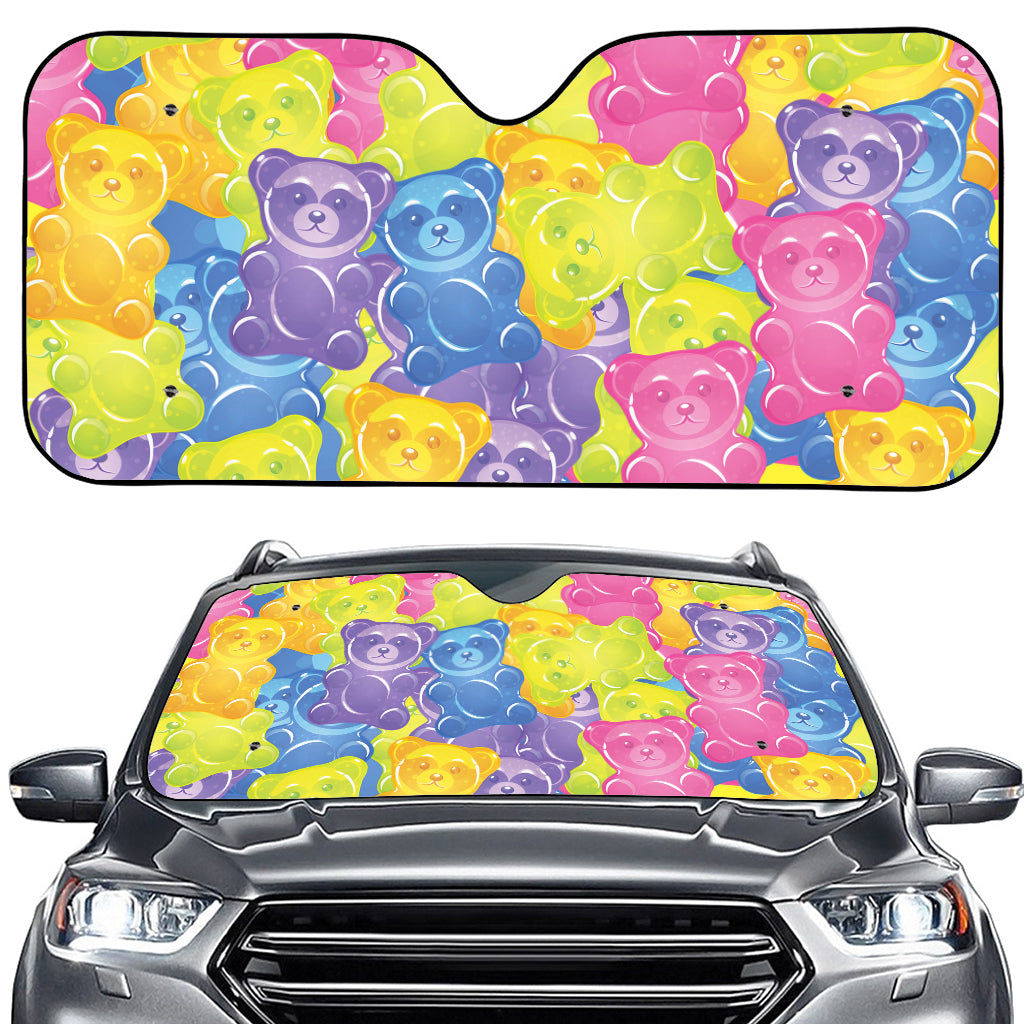 Colorful Gummy Bear Print Car Windshield Sun Shade