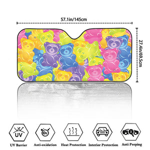 Colorful Gummy Bear Print Car Windshield Sun Shade