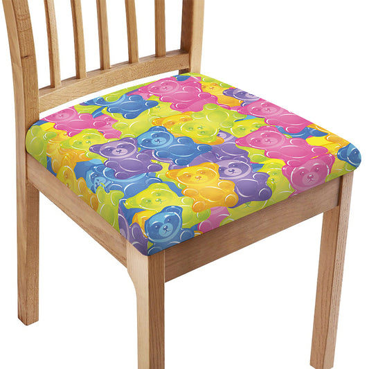 Colorful Gummy Bear Print Chair Cushion Cover