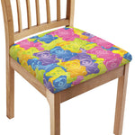 Colorful Gummy Bear Print Chair Cushion Cover
