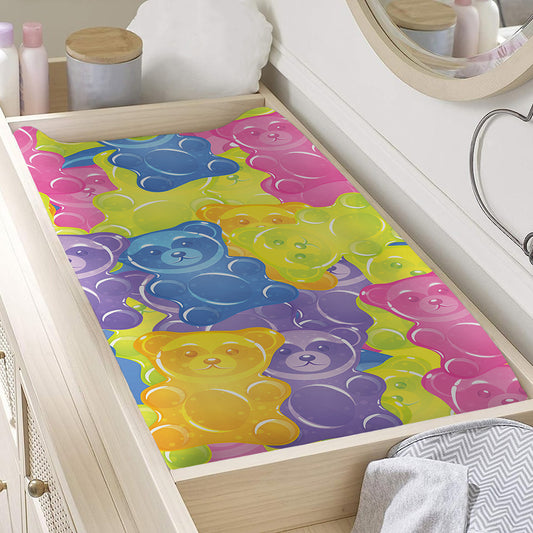 Colorful Gummy Bear Print Changing Pad Cover