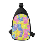 Colorful Gummy Bear Print Chest Bag