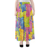 Colorful Gummy Bear Print Chiffon Maxi Skirt