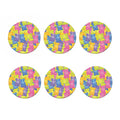 Colorful Gummy Bear Print Coaster Set