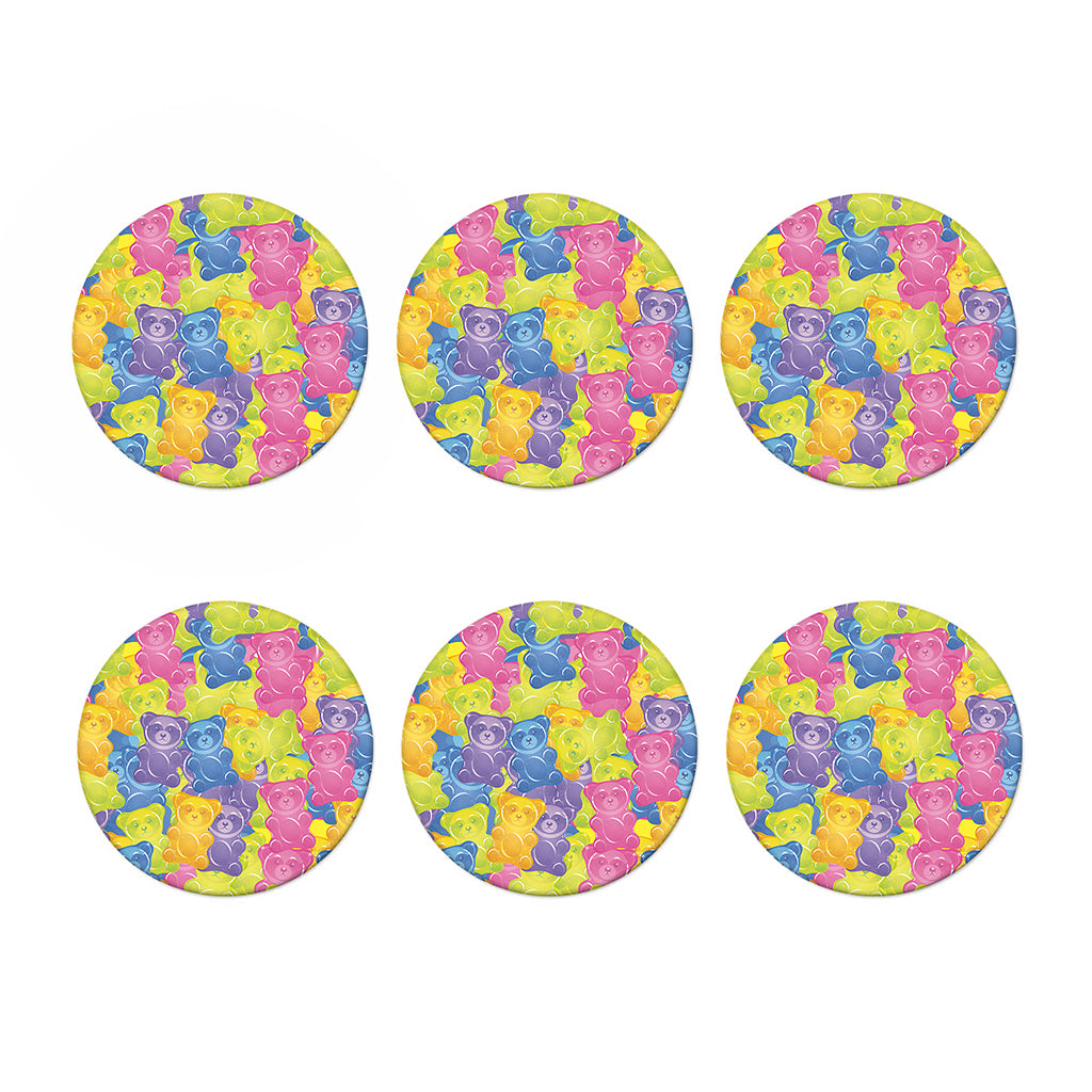 Colorful Gummy Bear Print Coaster Set