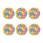 Colorful Gummy Bear Print Coaster Set