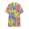 Colorful Gummy Bear Print Cotton Hawaiian Shirt