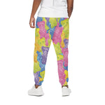 Colorful Gummy Bear Print Cotton Pants