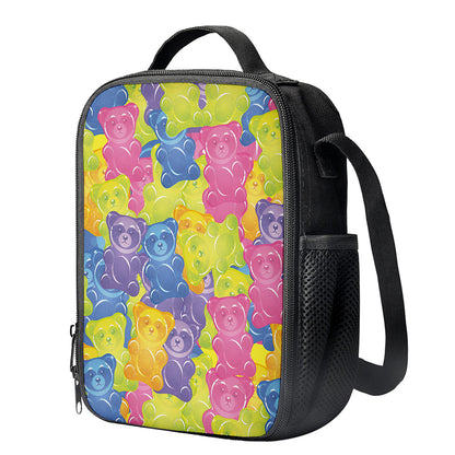 Colorful Gummy Bear Print Crossbody Lunch Bag