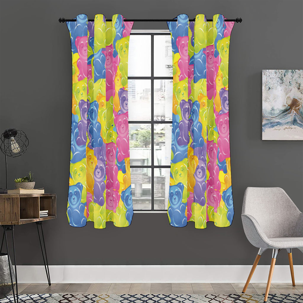 Colorful Gummy Bear Print Curtain