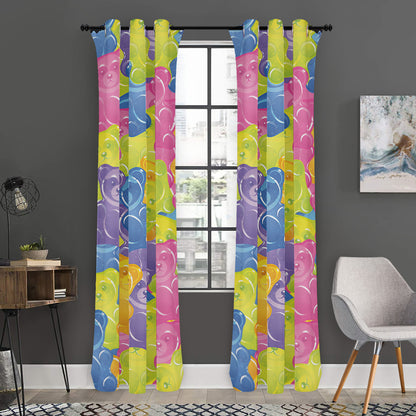 Colorful Gummy Bear Print Curtain