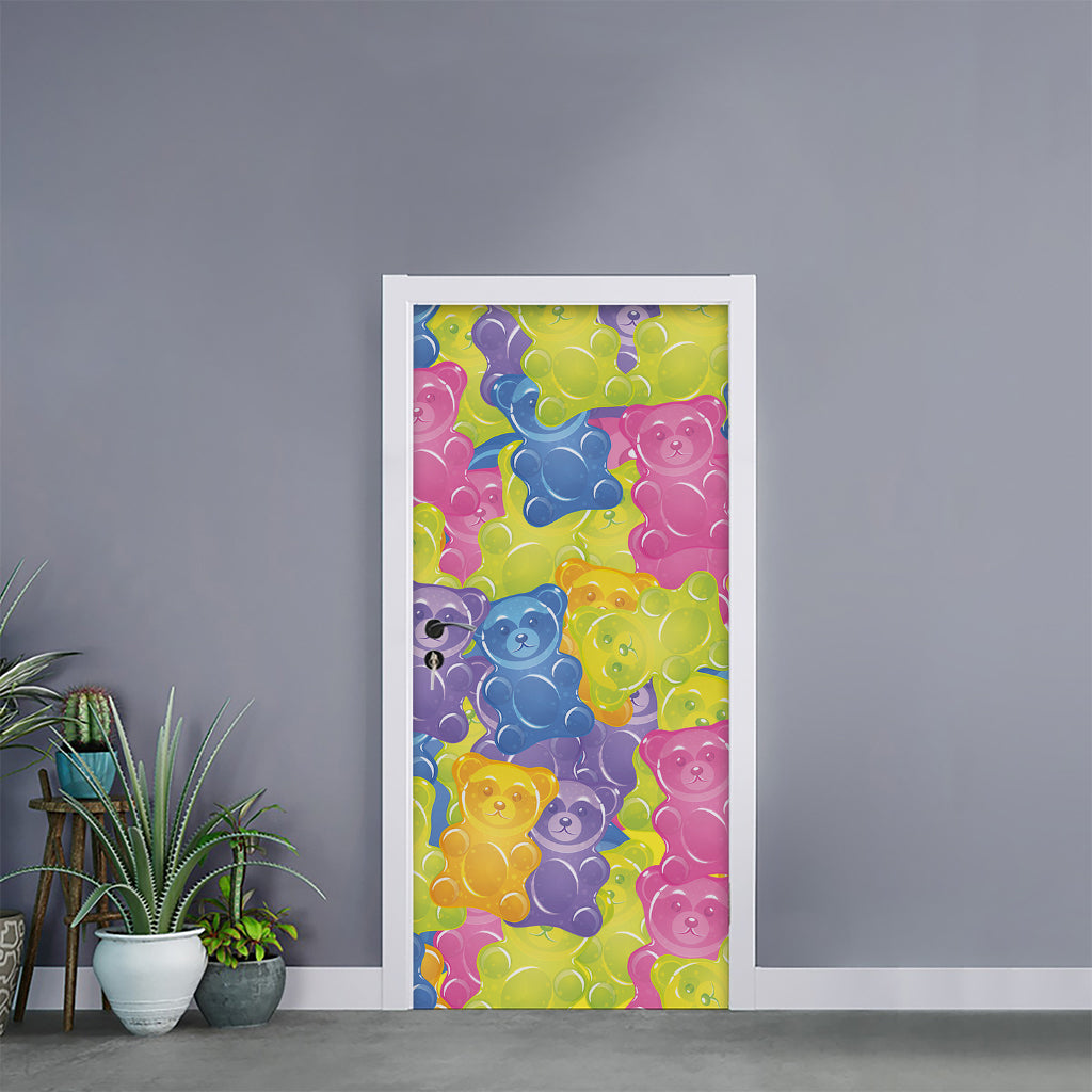 Colorful Gummy Bear Print Door Sticker