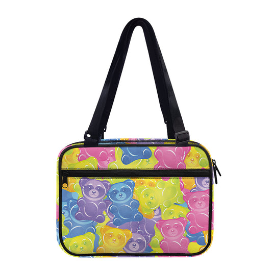 Colorful Gummy Bear Print Double Strap Bible Bag